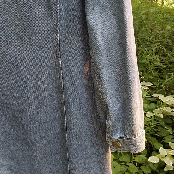 Vtg Denim Button Front Midi Dress - Picture 6 of 7